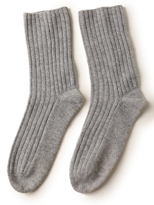 Chunky Knit Cashmere Thick Socks