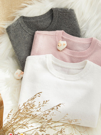 Kids Cashmere Drop-Shoulder Sleeve Pullover