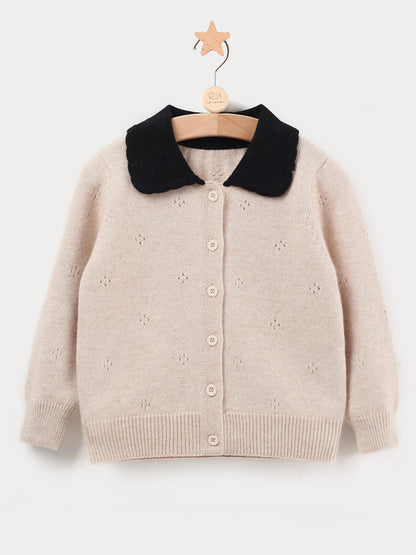 Baby Cashmere Polo Jacquard Cardigan