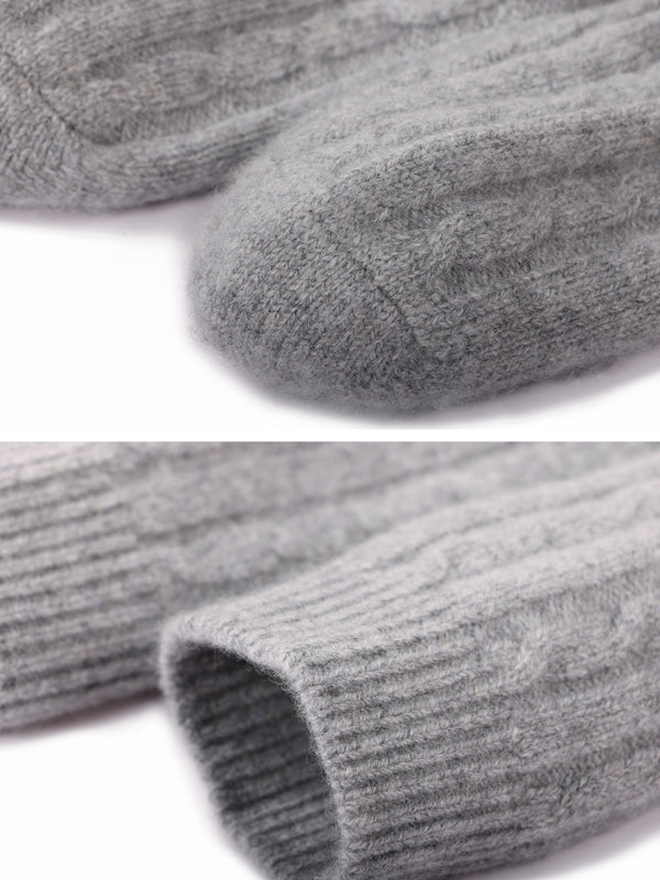 Cable Knit Cashmere Bed Socks