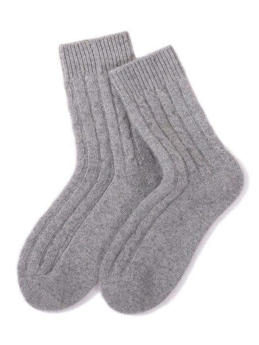 Cable Knit Cashmere Bed Socks