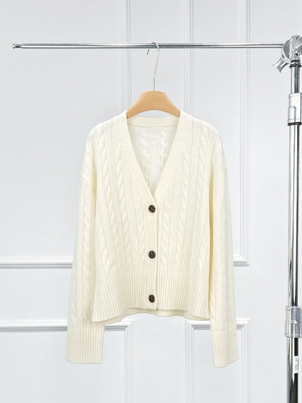 Monet Cashmere Wool Cable Cardigan