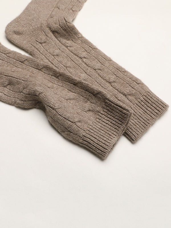 Cable Knit Cashmere Home Socks