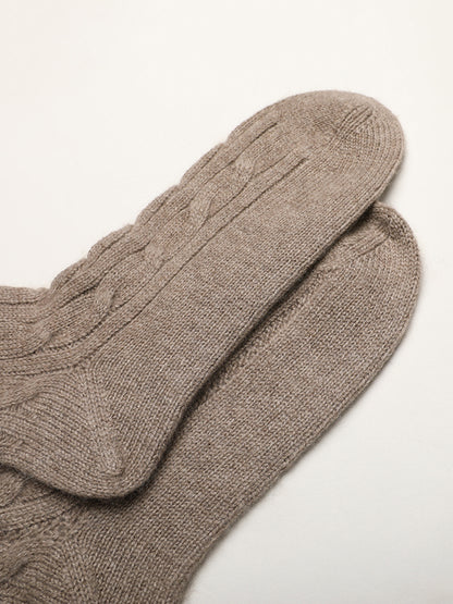 Cable Knit Cashmere Home Socks