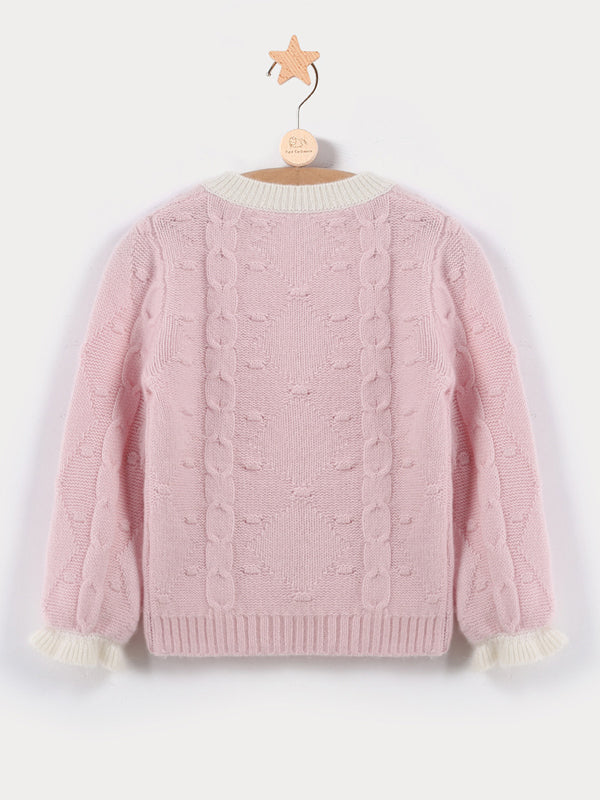 Cable Knit Cashmere Wool Jacquard Pullover