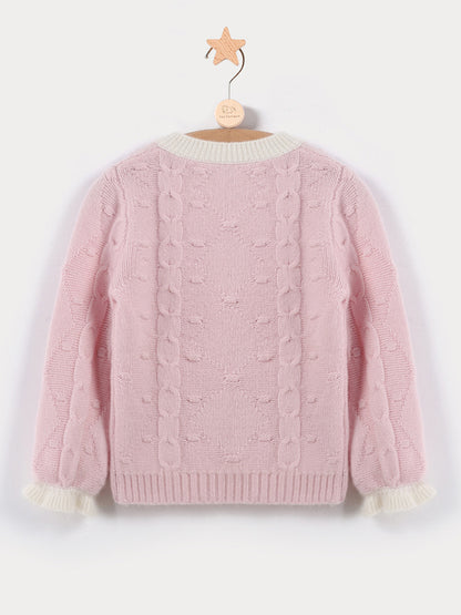 Cable Knit Cashmere Wool Jacquard Pullover