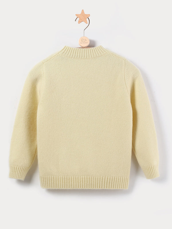 Cashmere Hand-Crochet Flower Kids Sweater