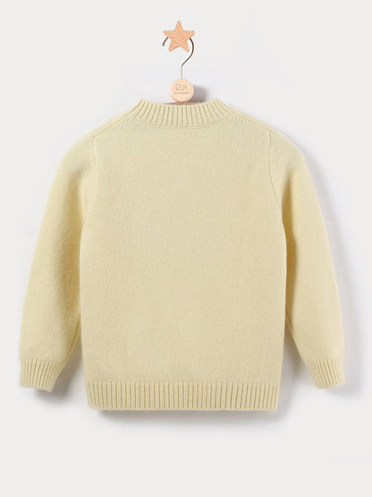 Cashmere Hand-Crochet Flower Kids Sweater