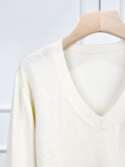 Cashmere Merino V Neck Pullover