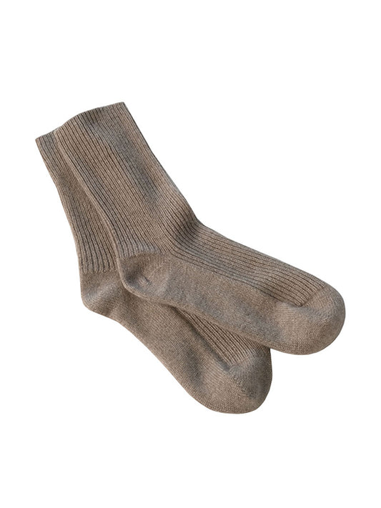 Ribbed Knit Cashmere Socks