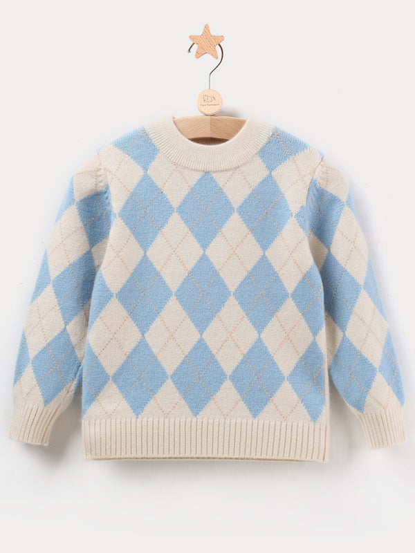 Thick Cashmere Boy Rhombus Sweater