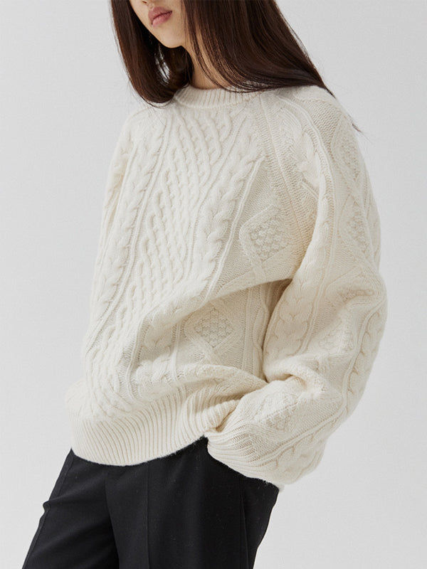 Chunky Knitted Cable Merino Pullover