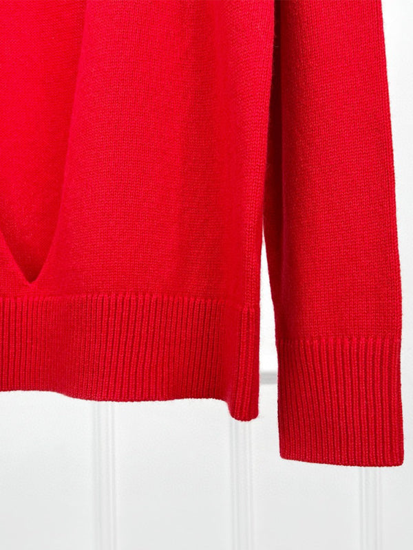 Cashmere Merino Deep V Neck Pullover