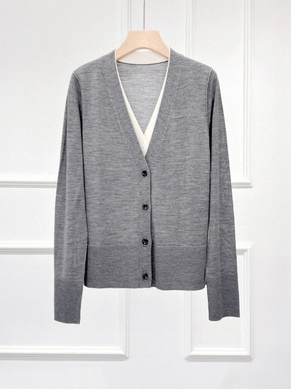 Double Layer Merino Knitted Cardigan