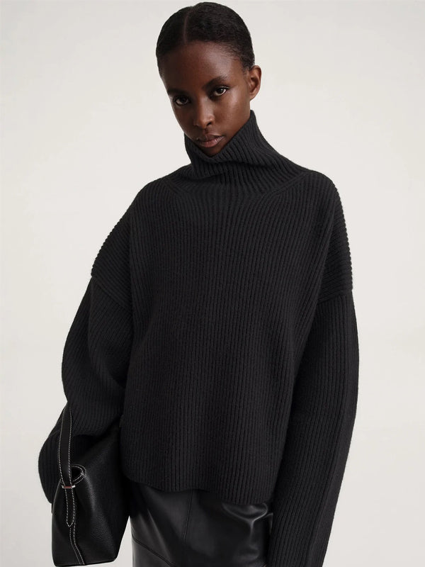 Eline Ribbed Knit Merino Turtleneck