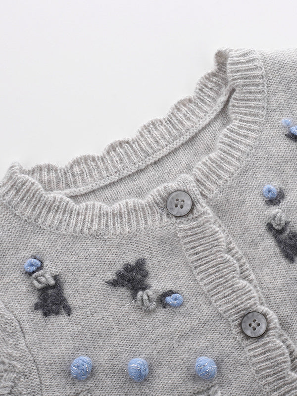 Hand-Crochet Cashmere Kids Cardigan