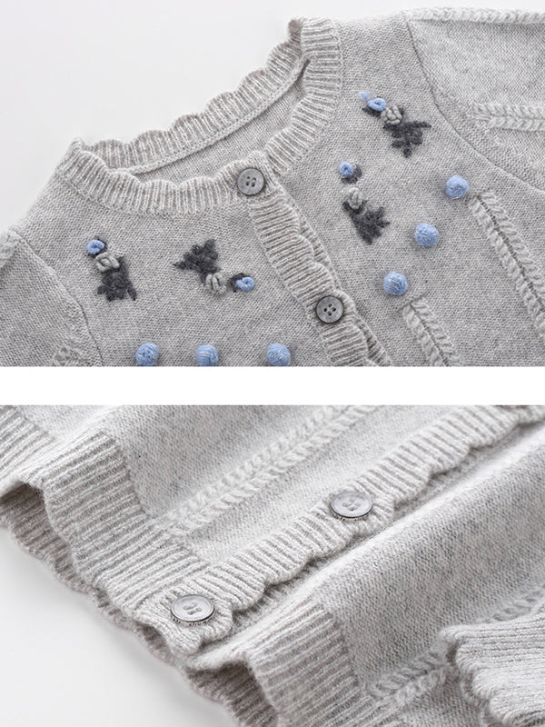 Hand-Crochet Cashmere Kids Cardigan