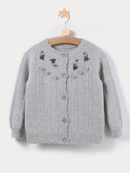 Hand-Crochet Cashmere Kids Cardigan