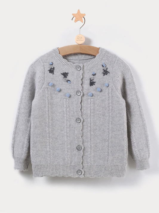 Hand-Crochet Cashmere Kids Cardigan