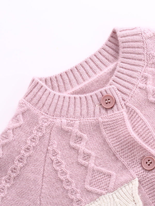 Jacquard Cashmere Girl Cardigan