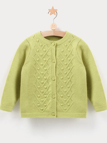 Jacquard Cashmere Cardigan Crewneck