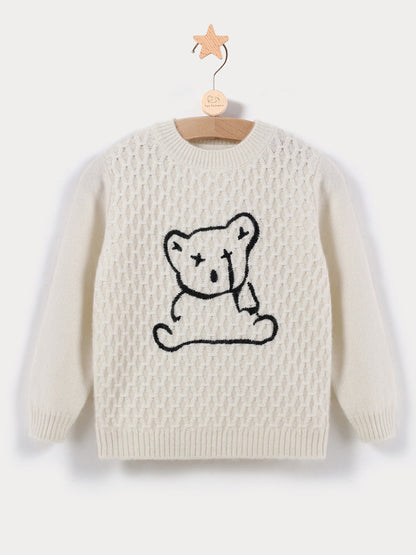 Jacquard Bear Cashmre Crewneck