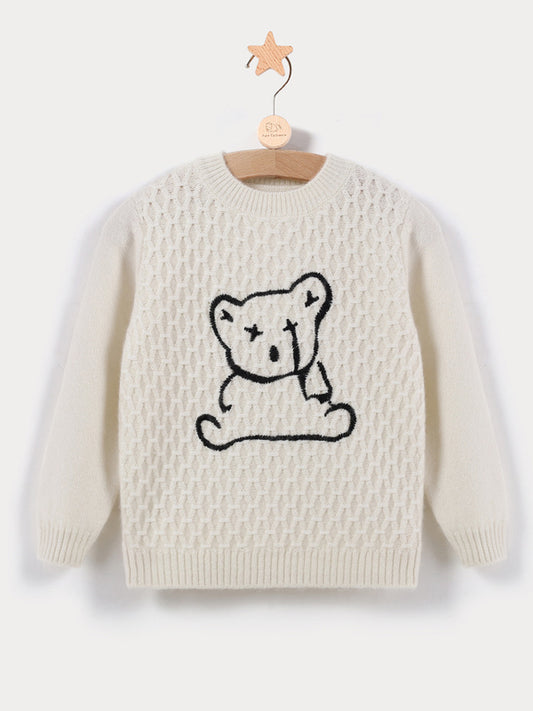 Jacquard Bear Cashmre Crewneck