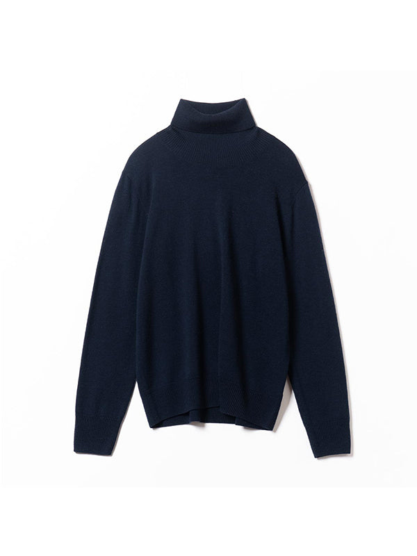 Man's Drop-Shoulder Cashmere Turtleneck