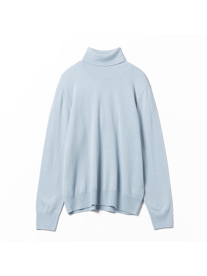 Man's Drop-Shoulder Cashmere Turtleneck