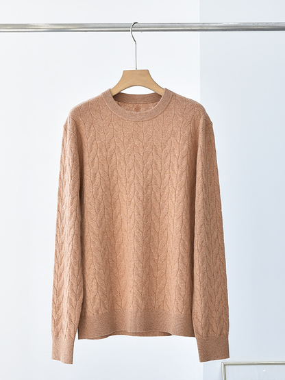 Cable Knit Thick Man's Cashmere Sweater