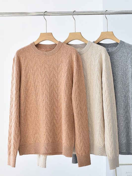 Cable Knit Thick Man's Cashmere Sweater