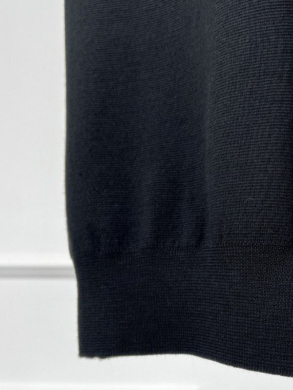 Merino V Neck Black Vest