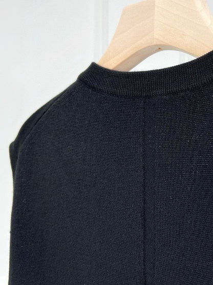 Merino V Neck Black Vest