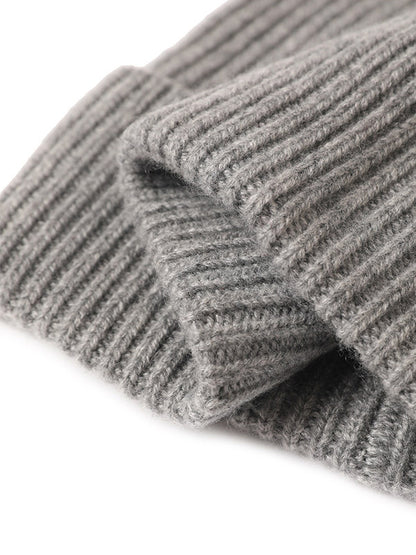 Ribbed Knit Cashmere Hat