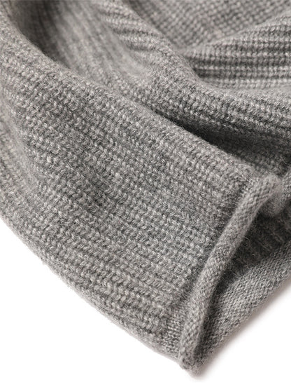 Edge Curl Cashmere Ribbed Hat