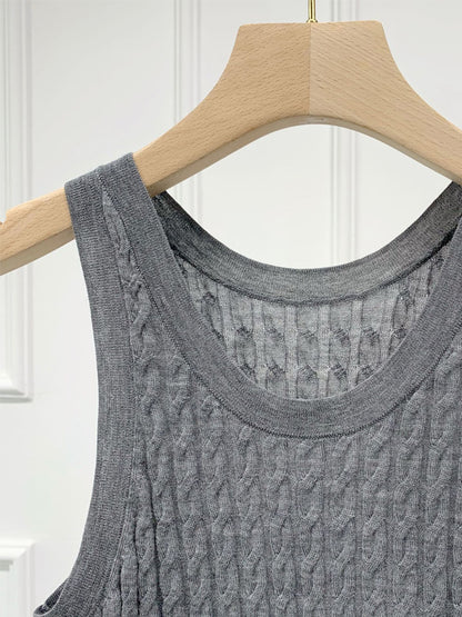 Mini Cable Knitted Merino Vest