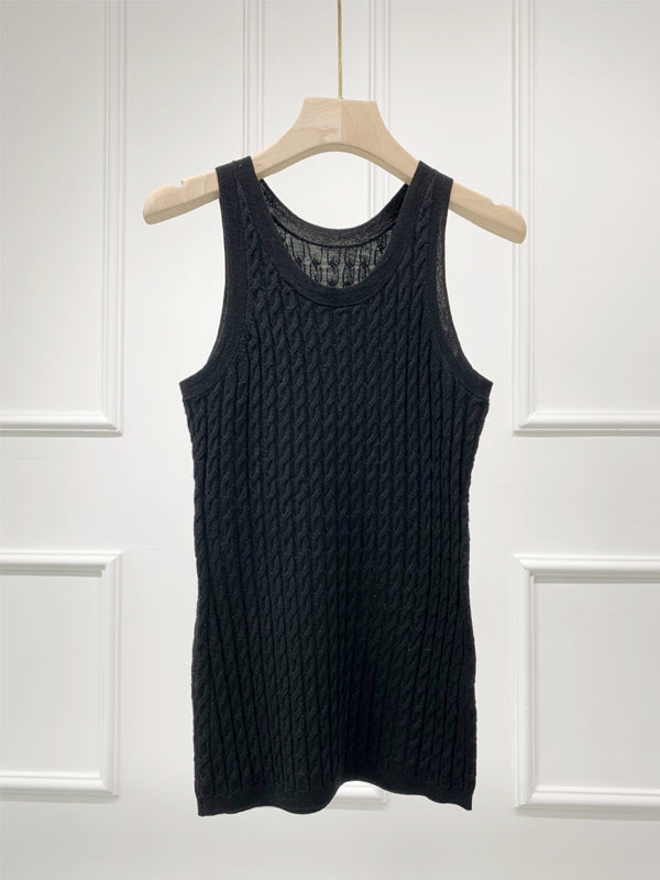 Mini Cable Knitted Merino Vest