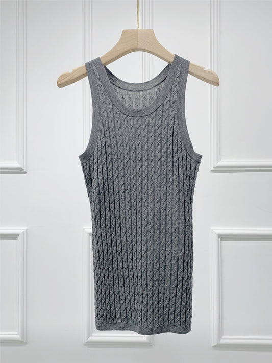 Mini Cable Knitted Merino Vest