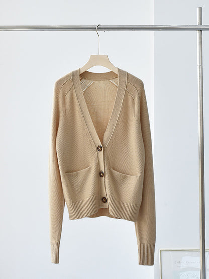 Thick Cashmere V Neck Cardigan